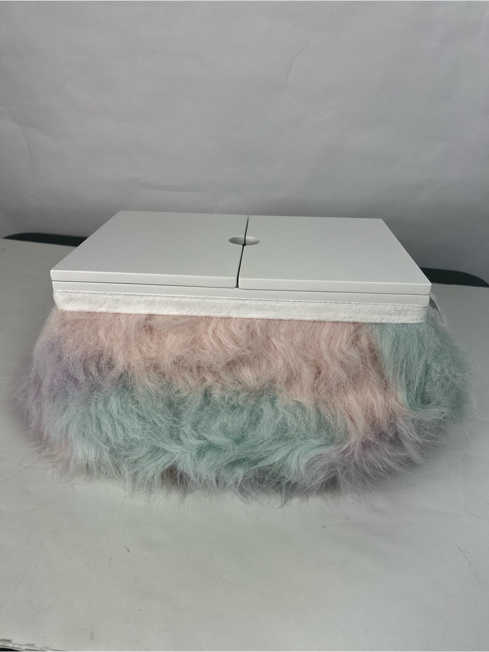 Pottery Barn Teen-Faux Fur Mani Pedi Lap desk Unicorn Multi Color Storage/Mirror - Picture 13 of 16